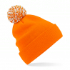 czapka zimowa - mod. B450:Orange, 100% akryl, White, One Size